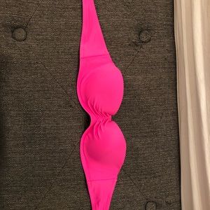 Pink strapless Victoria’s Secret swim top